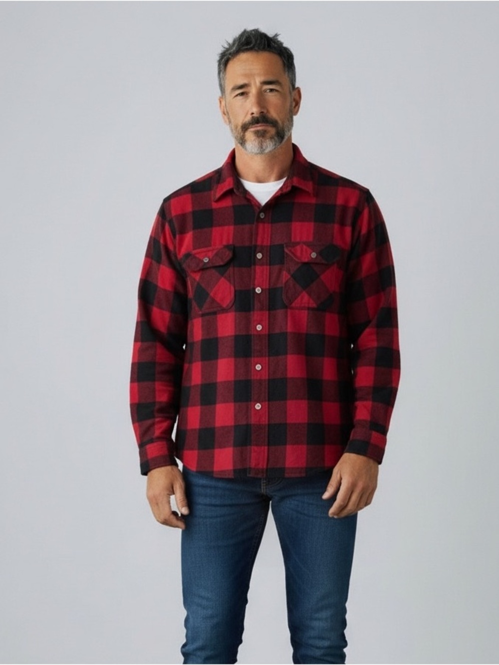 Vintage Field and Stream Men’s Large Heavy 100% Cotton Flannel Red Plaid